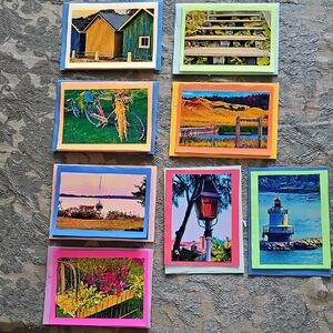 Colorful East Coast Scenes Greeting Card Set With Envelopes